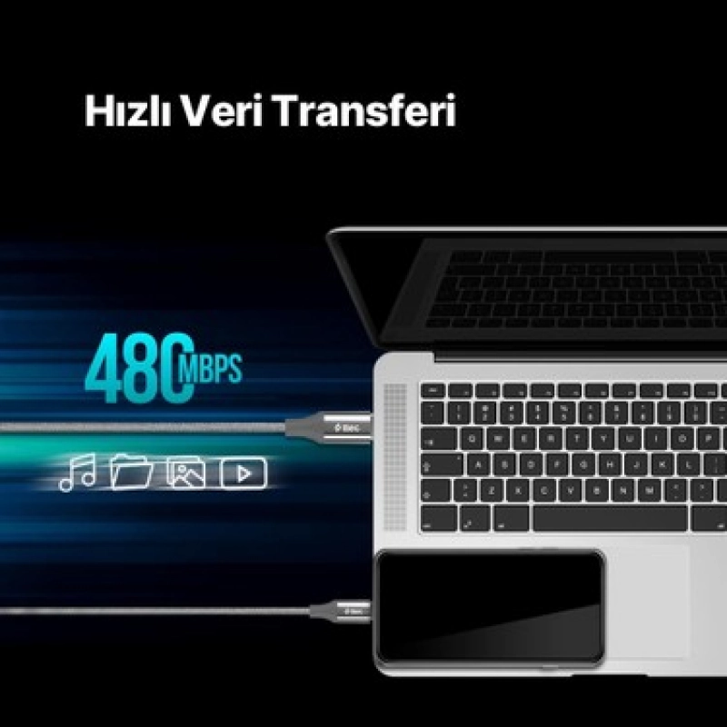 ttech AlumiCable 2DK52 3 m (2DK52UG) Şarj Kablosu
